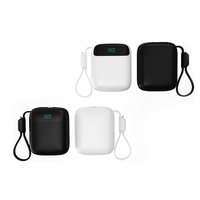Batterie externe portable haute capacité 10000mAh/20000mAh avec affichage numérique, charge rapide 22.5W, câble intégré, style professionnel