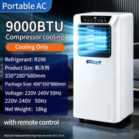 Climatiseur portable 9000 BTU à refroidissement uniquement, directement de l'usine, avec fonction déshumidificateur et ventilateur