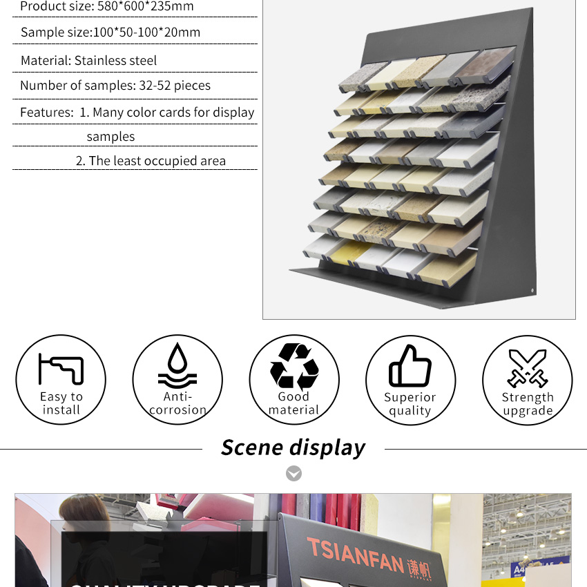 Wholesale Factory Mosaic Table Top Racks Custom Marble Sample Table Stone Stand Countertop Granite Ceramic Tile Display Rack