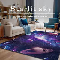 Tapis de sol 3D antidérapant en peluche douce pour salon et chambre à coucher, motif galaxie et univers étoilé, vente en gros