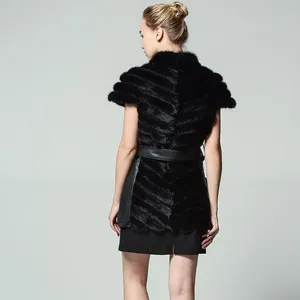 MWFur Hiver Rue Mode <span class=keywords><strong>Femme</strong></span> Manteau De Fourrure Sans Manches Pour Les Femmes En Hiver Femmes <span class=keywords><strong>Gilet</strong></span> De Fourrure De Vison <span class=keywords><strong>Gilet</strong></span> <span class=keywords><strong>Avec</strong></span> <span class=keywords><strong>Ceinture</strong></span> D'hiver - Product Image 4