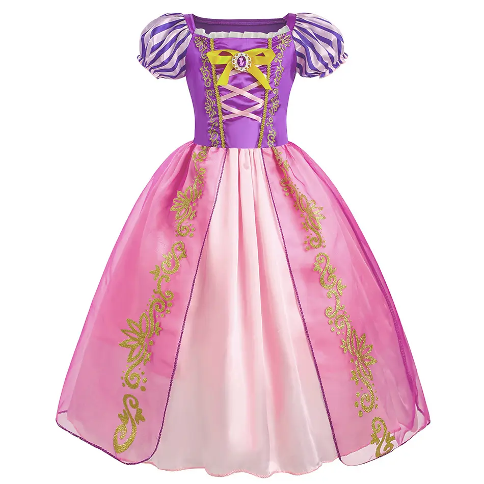 Thời trang bong bóng tay Áo giáng sinh cosplay Satin Hoa cô gái ăn mặc Rapunzel Công Chúa Halloween Cô gái bên váy