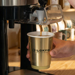 Bicchieri di Carta da <span class=keywords><strong>Caffè</strong></span> Personalizzati LOKYO all'Ingrosso per Caffetteria, Monouso a Doppia Parete da 12oz e 10oz, per Asporto con Coperchio, Logo e <span class=keywords><strong>Dimensioni</strong></span> su Misura - Product Image 1