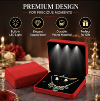 Boîte à bijoux personnalisée avec logo, vente en gros directe d'usine, grande boîte à bijoux avec éclairage LED pour bagues, boucles d'oreilles, colliers, coffret de rangement et de présentation de bijoux