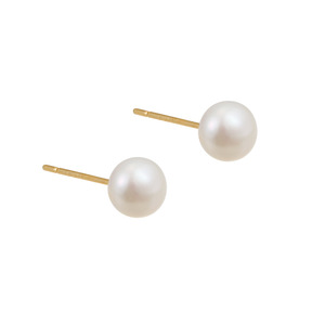 Natural Freshwater Pearl Stud Earrings S925 Silver Needle Round Ball Shape Everyday Wear - Product Image 5