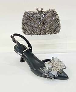 2025 Soft Lightweight High-Heel Rear <b>Pointed</b>-Toe Crystal Water Droplet-Shaped Embellishments Women Bag-Style Heel Sandals - Product Image 3