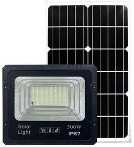 Projecteur LED solaire 60W IP67 Corps en plastique Ra80 Télécommande Angle de faisceau 170° Montage mural/sol 6000K Lumière du jour 90 Lm/W - Product Image 1