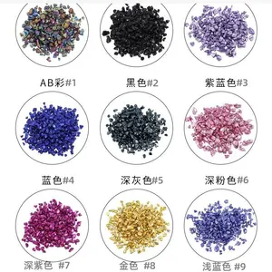 Crushed Glass Glitter 24 Colors Irregular Crystal Chips Chunky Flakes Sequins Crushed Glass For Resin Geode Art Nail Arts Craft