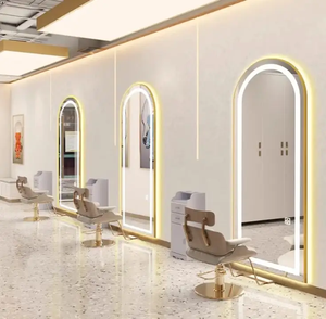 Montaggio a parete barbiere stazione <span class=keywords><strong>parrucchiere</strong></span> specchio led hair station salone mobili - Product Image 2