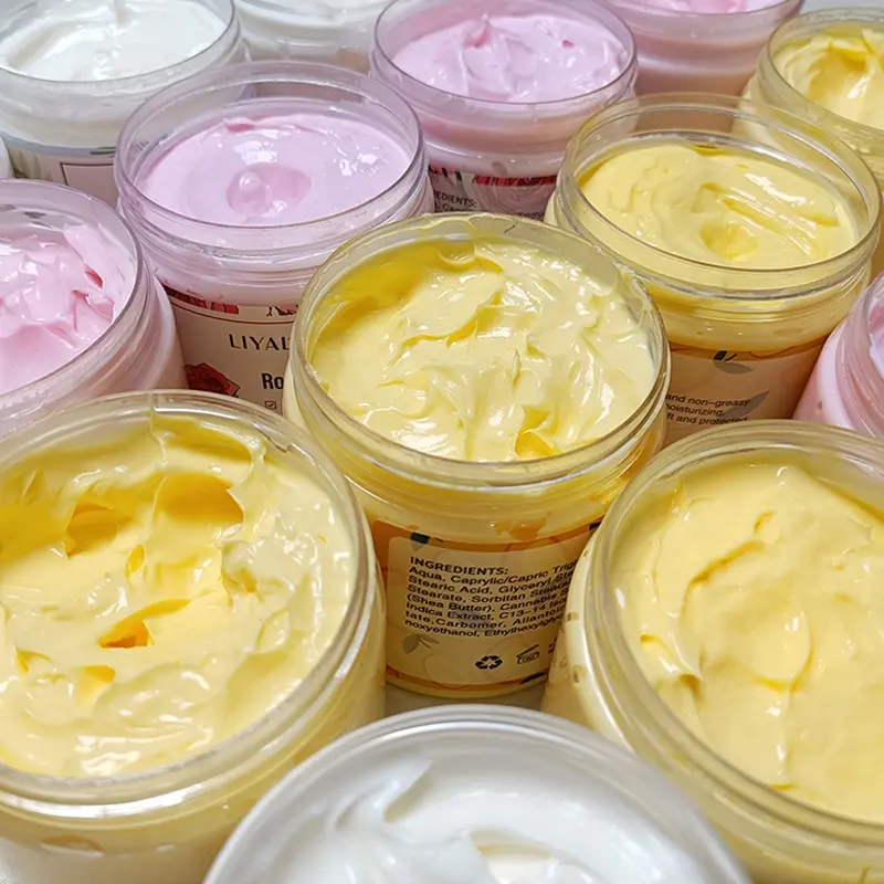 Großhandel Eigenmarke Körperpflege fettfrei vegan bio-rose kokosnuss mango geschlagen körperbutter