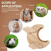 Maison en bois pour hamster en forme de lune et de nuage, cachette pour gerbille, perchoir pour cage à oiseaux, accessoires pour cage de cochon d'Inde, chinchilla, rat, perroquet