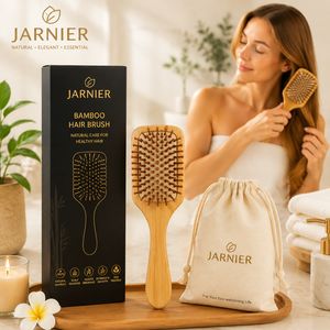 <span class=keywords><strong>Brosse</strong></span> démêlante carrée et ovale en bambou avec coussin d'air, personnalisable avec logo, pour massage du cuir chevelu - Product Image 2