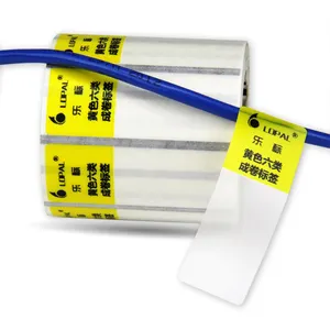 定制可打印空白自粘卷彩色防水乙烯基PVC透明网络电源线电缆标签标签制造商