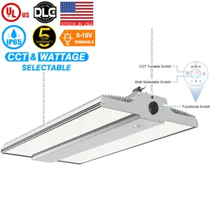 US Stock IP65 High Bay Light Multiple Power CCT Selection 150W 200W 240W 300W 400W Warehouse 150lm/w Linear LED High Bay Light