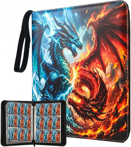 Classeur de cartes à collectionner grande capacité avec 50 pages et 9 pochettes, album portable pour le rangement de collections massives - Product Image 1
