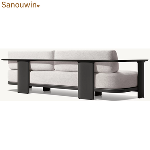 Canapé d'extérieur en aluminium minimaliste <span class=keywords><strong>design</strong></span>, mobilier de <span class=keywords><strong>jardin</strong></span> <span class=keywords><strong>contemporain</strong></span>, résistant aux intempéries, mobilier d'extérieur de luxe - Product Image 6