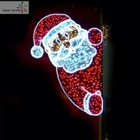 Luz LED 2D con Motivo de Santa Claus para Exteriores, Personalizable, IP65, para Decoración Navideña de Calles y Centros Comerciales