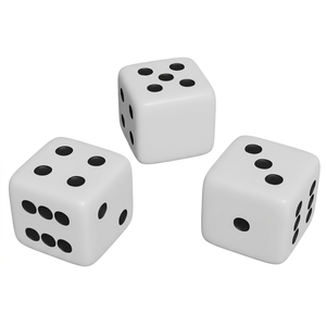 Dés en plastique blanc de qualité supérieure D6 – Dés de jeu lisses et arrondis pour le plaisir en famille - Product Image 1