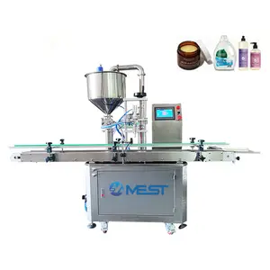 small fully servo piston glass jar processing automatic filling fruit jam honey sauce thick paste machine