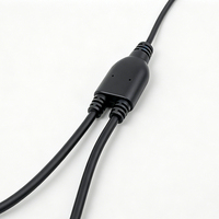 Kabel USB Type-C Male ke Dual USB Type-C Male, Lurus hingga Sudut Kanan 90 Derajat, 750mm Kabel Pengisian Daya & Data Hitam Berjalin
