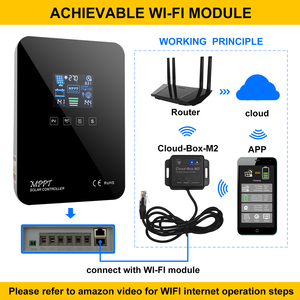GCSOARGCITシリーズ60AMPPTソーラーCharコントローラータッチスクリーンLCD12/24Vリチウム電池WIFI制御最大PV電圧100V - Product Image 2