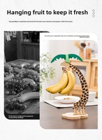 Massief houten giraffe fruitopbergrek creatief dierenbanaanhouder bureau keuken palmboom displayrek huisdecoratie