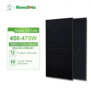 Renesola N-Typ Solarmodul 455 W 460 W vollschwarzes 465 W 470 W 475 W einseitiges Modul 450 W Pv-Solarpanel