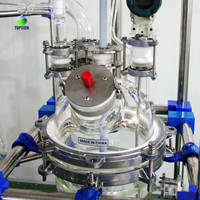 Chaudière de réaction en verre à double enveloppe pour laboratoire avec moteur, capacité de 1 à 10 L, équipement chimique à haute productivité