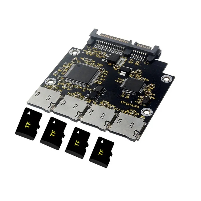 4 Tf Card to 22pin Adapter Card 2.5" Hdd Enclosure With Raid 0 Multi Tf Cards to Converter