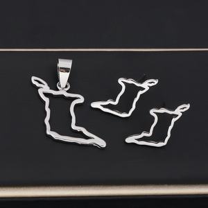 Ensemble de bijoux fantaisie JXX, collier et boucles d'oreilles, plaqué argent, pour femmes - Product Image 1