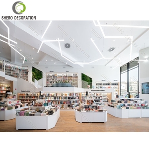 Bookstore Display Showcase Design <b>Wooden</b> Display Stand Library Furniture Bookshelves Wall Display Cabinet Customization - Product Image 6