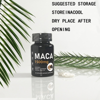 Capsules de Maca pour Hommes, Purement Naturelles, Booster d'Énergie et de Vigueur à Base de Plantes, 60 Capsules/Flacon, Usage Adulte