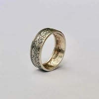Bague tendance en gros avec pièce de 2 francs, motif étoile d'Edelweiss, bague modifiée unisexe pour couple, style personnalisé, vente chaude