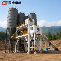 Centrale à béton entièrement automatique HZS60 avec pesage de haute précision pour les agrégats, la poudre, l'eau et les additifs