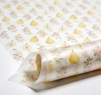 Papier d'emballage de luxe imperméable avec motifs floraux coréens pour la présentation de fleurs et de cadeaux