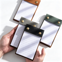 Bloc-notes de poche portable A6, logo personnalisé, PU, rechargeable, lignes détachables, reliure à double bouton-pression de haute qualité, pour usage quotidien