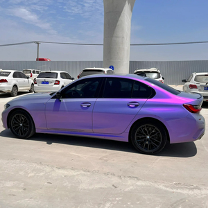 Vinilo para Envolver Autos IUWF de 1.52*17m, Rollo de Vinilo Brillante de Dos Colores, Gris Encanto Púrpura, para Envolver Todo el Vehículo - Product Image 2