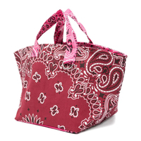 Mini panier réutilisable en gros, cadeau pour elle, sac fourre-tout de plage brodé, sac fourre-tout personnalisé à motif cachemire