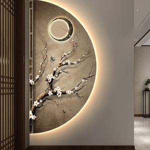 Modern Decorative Painting Creative Plum Blossom Led <strong>Light</strong> Mural Premium Luxury Corridor Aisle Wall Art <strong>Canvas</strong> <strong>Digital</strong> - Product Image 5