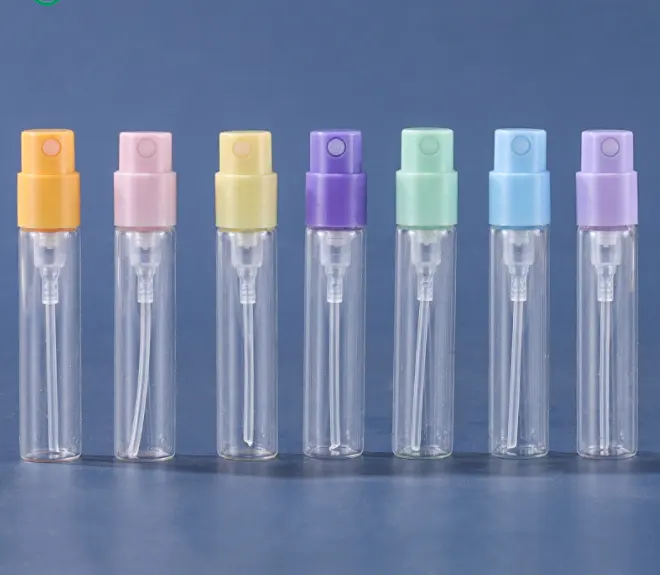 2.5ml warna transparan bayonet kaca parfum portabel kecil botol semprot botol sampel perjalanan botol terpisah