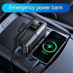 Gonfleur de pneus de voiture 6000mAh avec moniteur de pression des pneus, démarreur de secours portable, booster de batterie d'urgence, pression maximale de 150 PSI - Product Image 4