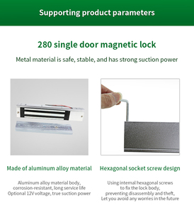 ANDUDU Maglock 12V 280kg Serrures électromagnétiques pour portes, étanches, contrôle d'accès, serrures magnétiques pour portes en bois, aluminium, alliage d'acier - Product Image 4