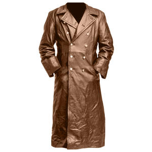 Vintage Halloween Costume tedesco classico in <span class=keywords><strong>pelle</strong></span> <span class=keywords><strong>nera</strong></span> <span class=keywords><strong>Trench</strong></span> Steampunk gotico cappotto lungo - Product Image 4