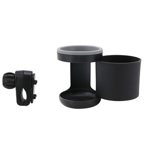 DURAPOWER <b>Walker</b> Cup Holder Black Double 12x9.5x17 Cm For <b>Elderly</b> Mobility Aid Outdoor Use - Product Image 3