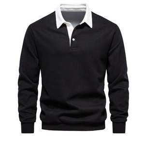 High Quality Custom Logo Winter Solid <b>Fleece</b> Digital Printing Polyester/Cotton <b>Men's</b> Rugby Shirt - Product Image 1