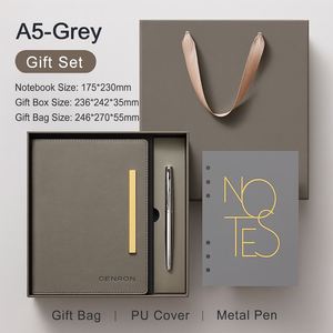 Gift Ready A5 Notebook & Pen Business Gift Box with Gift Bag - Matching Colors, Logo Customization - Product Image 4