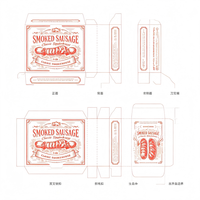 Boîte d'emballage personnalisée écologique pour saucisses, en carton rigide de qualité alimentaire, pour saucisses grillées, hot-dogs et snacks fumés