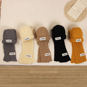 Conjunto de gorros de invierno para niños y niñas, conjunto de bufandas con letras, gorros tejidos con etiqueta, calentador de <span class=keywords><strong>cuello</strong></span>, 2 uds. - Product Image 3