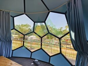 Tenda a Cupola di Vetro di Alta Qualità per <span class=keywords><strong>Resort</strong></span> <span class=keywords><strong>Glamping</strong></span> 6M 7M 8M, Hotel Igloo, Tenda Geodetica a Cupola - Product Image 6