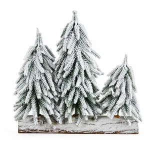 Adorno Navideño Artificial de PE, Árbol de Navidad Miniatura con Nieve Artificial para Decoración de Mesa, Hogar, Fiesta o Ventana - Product Image 6
